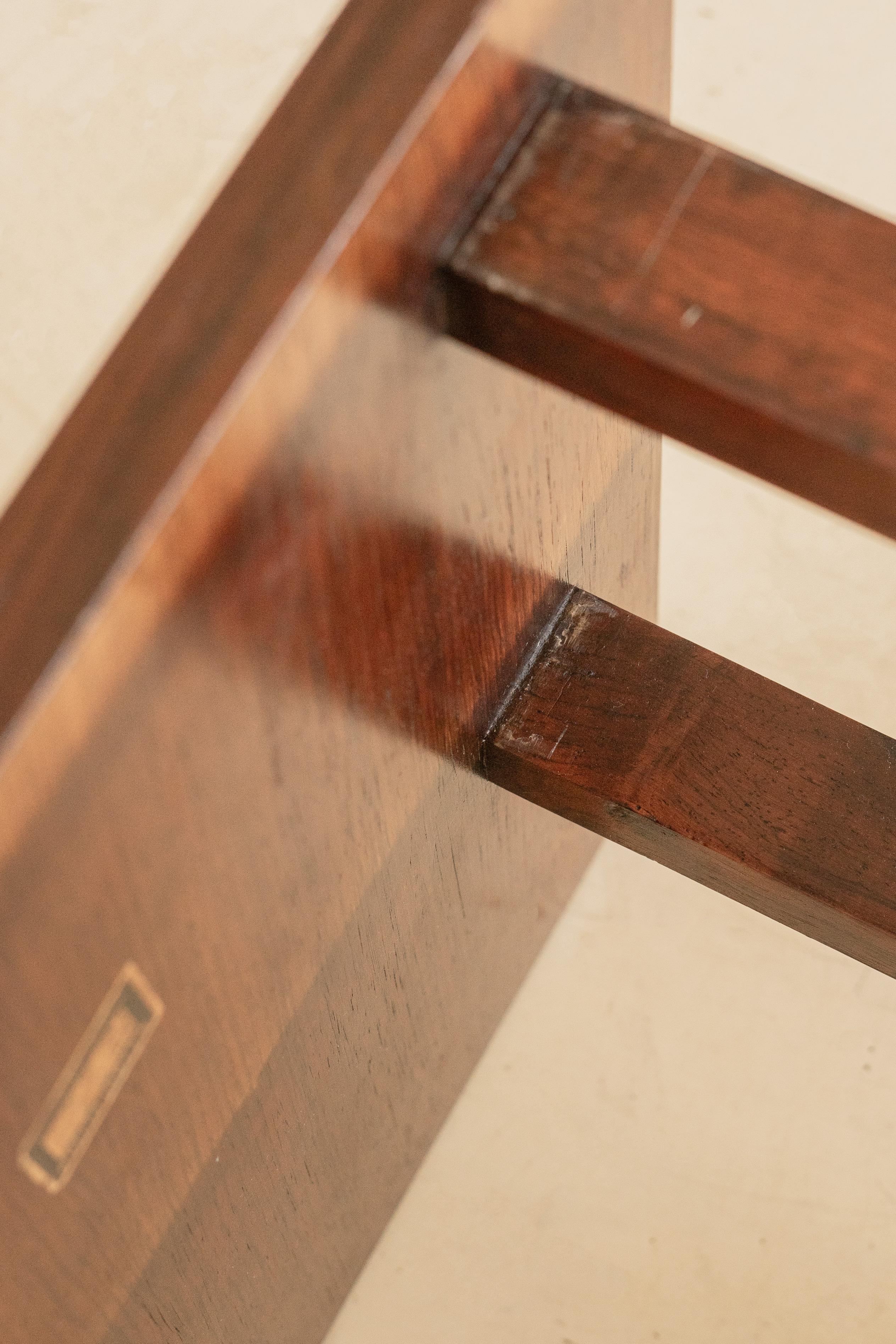 Table d'appoint en palissandre et marbre par Celina Decorações, années 1960, milieu du siècle brésilien en vente 2
