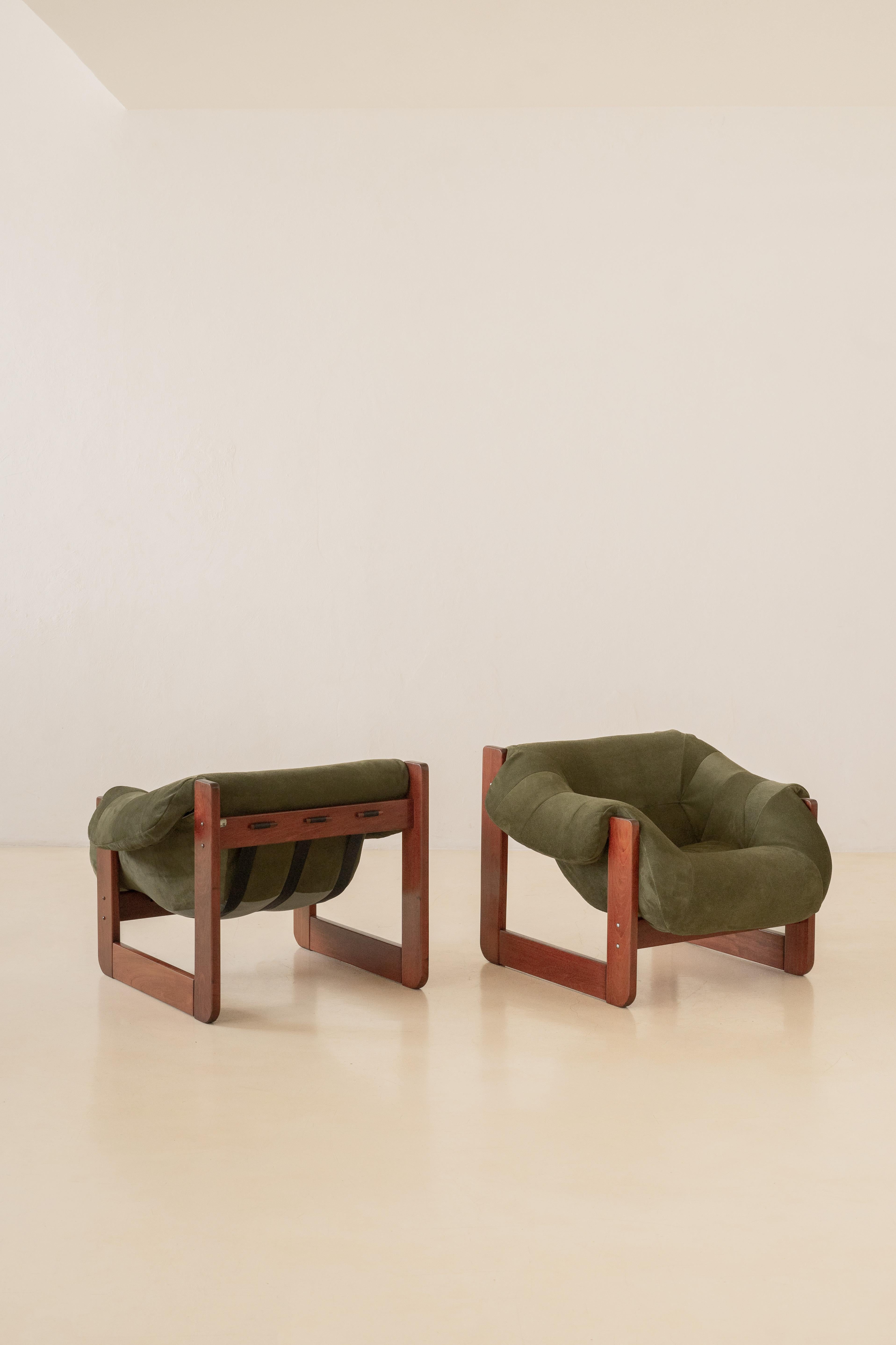 Mid-Century Modern Paire de chaises longues MP-97 de Percival Lafer, milieu du siècle, Brésil, 1970 en vente
