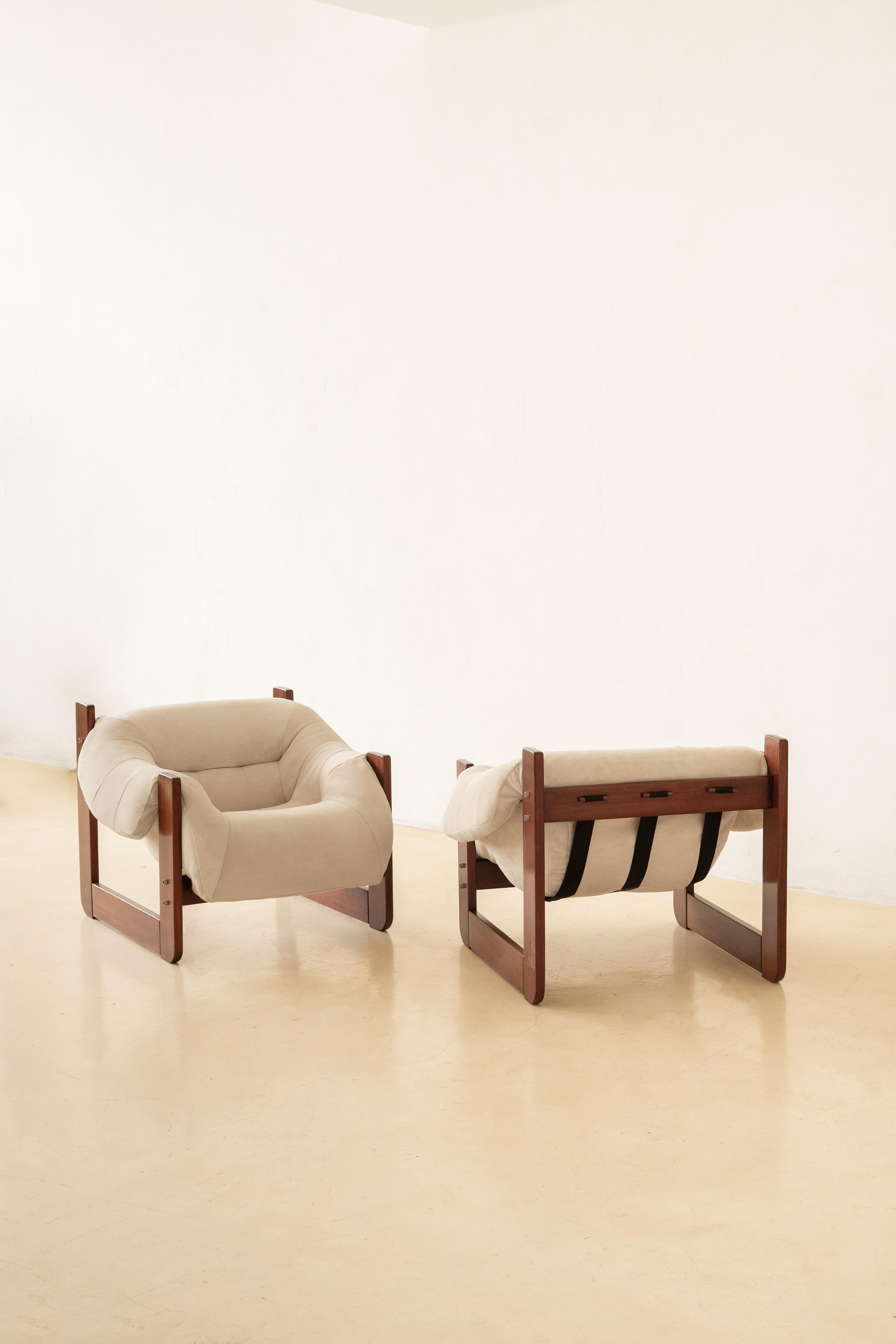 Mid-Century Modern Paire de chaises longues MP-97 de Percival Lafer, milieu du siècle, Brésil, 1970 en vente