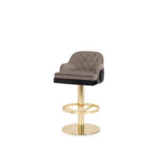 Vintage Glam Style Charla Swivel Bar Chair by LUXXU