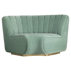 Sophia Corner Sofa in Mint Green Velvet