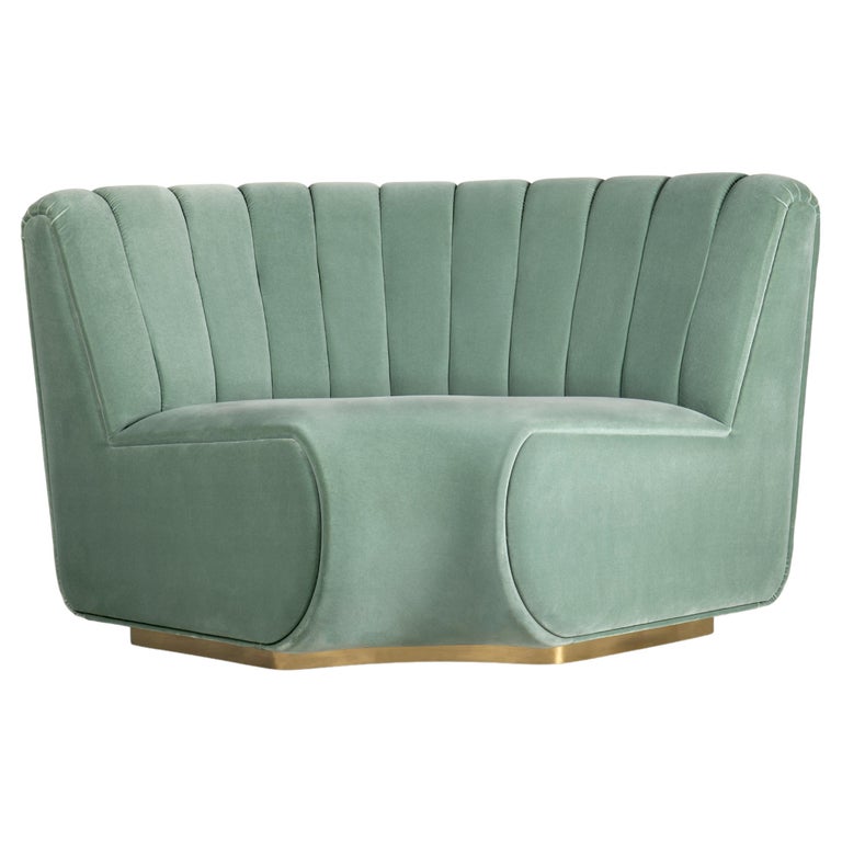 Sophia Corner Sofa in Mint Green Velvet For Sale at 1stDibs | mint green  couch, corner velvet sofa, mint green couches