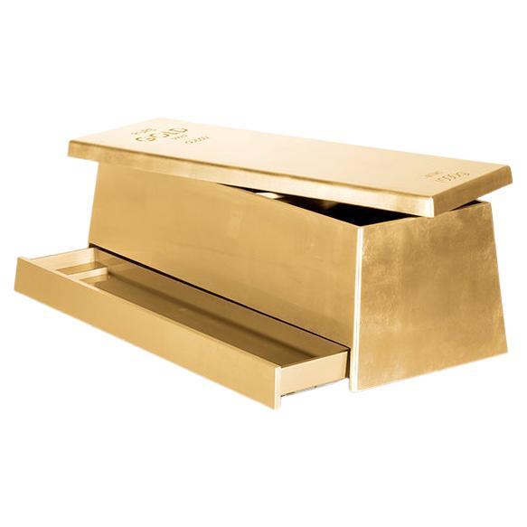 Gold Kids Toy Box in Wood with Gold Finish by Circu Magical Furniture For Sale