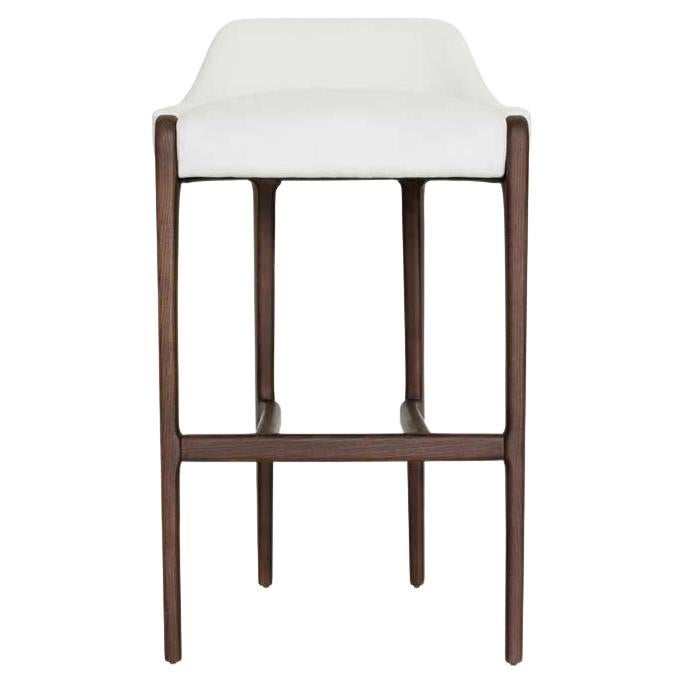 Contemporary Modern Moka White Vellutino Counter Stool by Caffe Latte For Sale