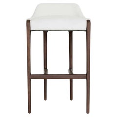 Contemporary Modern Moka White Vellutino Counter Stool by Caffe Latte