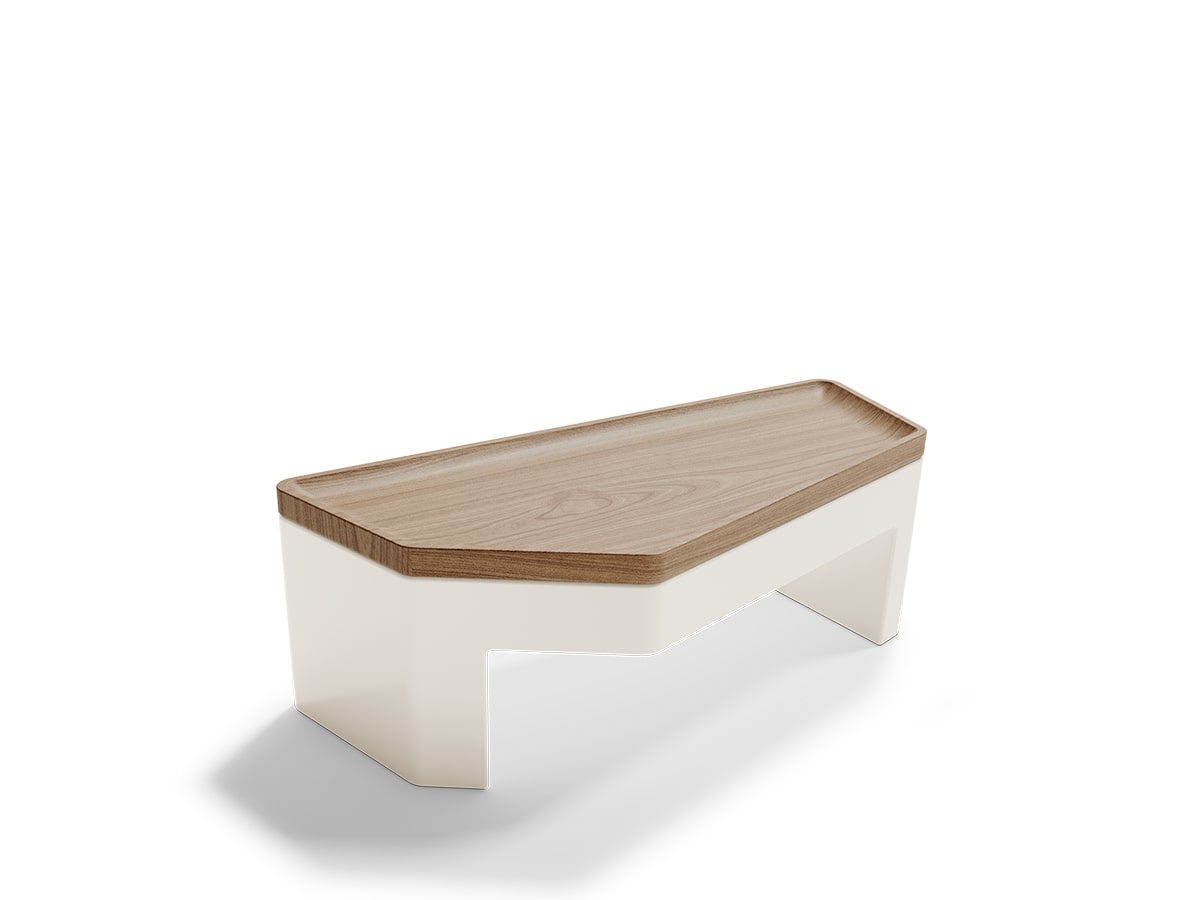 Contemporary Modern Beech Wood Minas Small Center Table by Caffe Latte