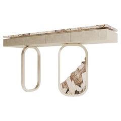 Contemporary Patagonia Marble Plata Console by Covet House