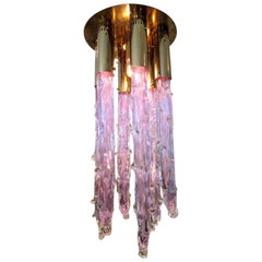 Carlo Nason Lavander Murano Glass Chandelier, Mid-Century Modern, 1960s