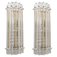 Pair of Triedri Murano sconces, Venini