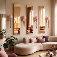 Mid century modern purple Murano glass sconces