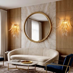 Pair of gold leaves Murano glass sconces