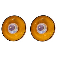 Pair of Amber Mid Century Modern Murano glass sconces