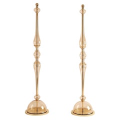 Pair of Murano glass mid century modern floor lamps, Italy