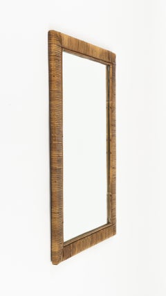 Midcentury Wall Mirror Vivai Del Sud Style, Italy 1970s