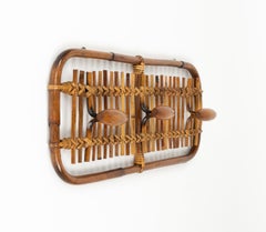 Rechteckiger Garderobenständer aus Bambus und Rattan von Olaf von Bohr, Italien 1960er Jahre