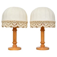Swedish Designer, Large Table Lamps in Pine, Sweden