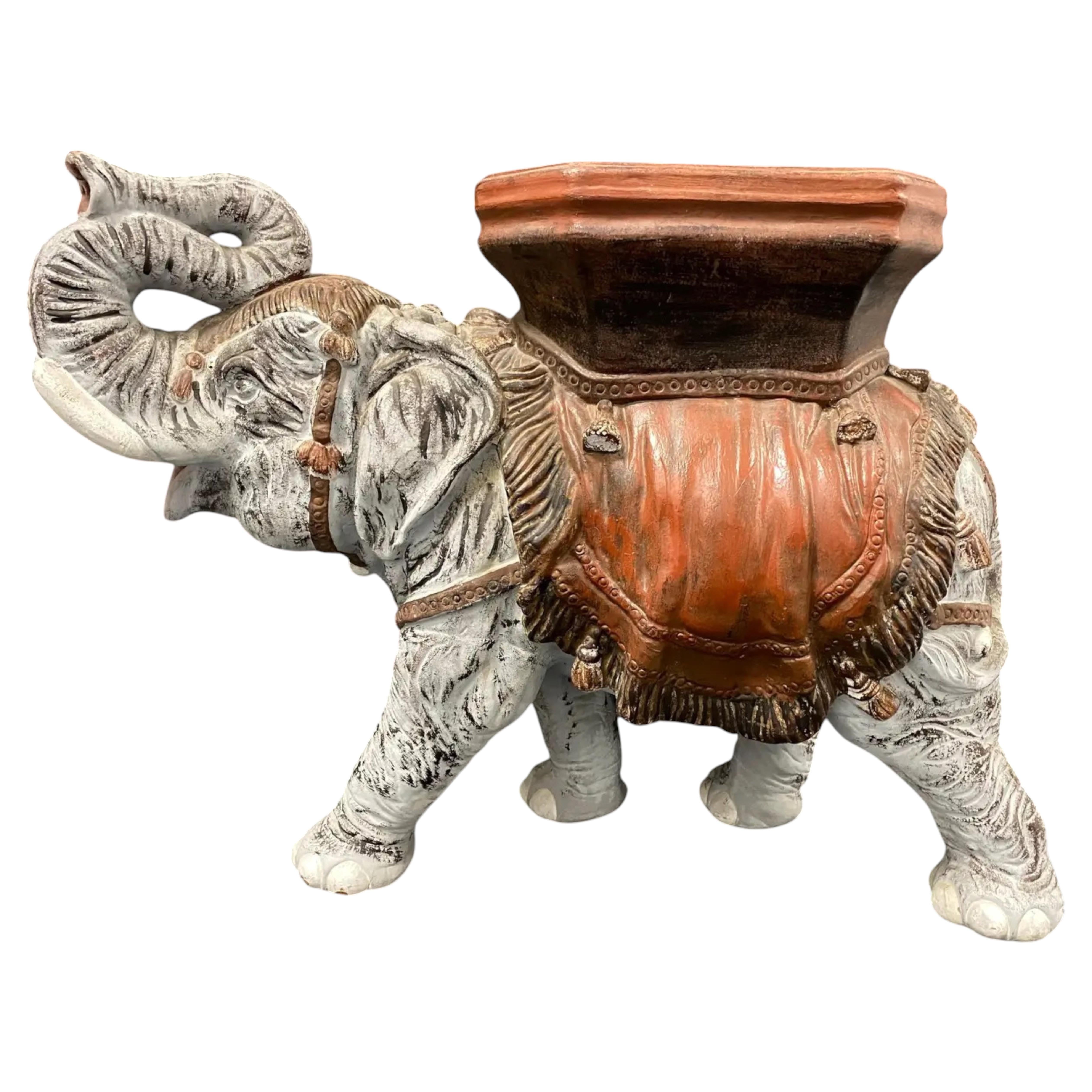 Scultura di elefante in terracotta attribuita a Marioni, artigianato italiano, anni '60 in vendita