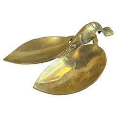 20th Century Solid Brass Lobster Tray Bowl Catchall, vintage