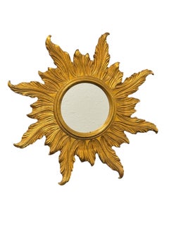 Beautiful Starburst Sunburst Mirror Gilded Composition & Wood, Austria, 1960s