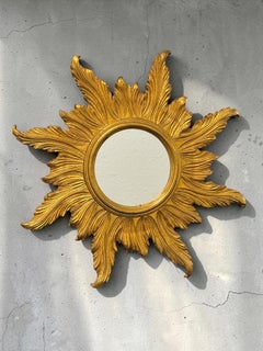 Beautiful Starburst Sunburst Mirror Gilded Composition & Wood, Austria, 1960s