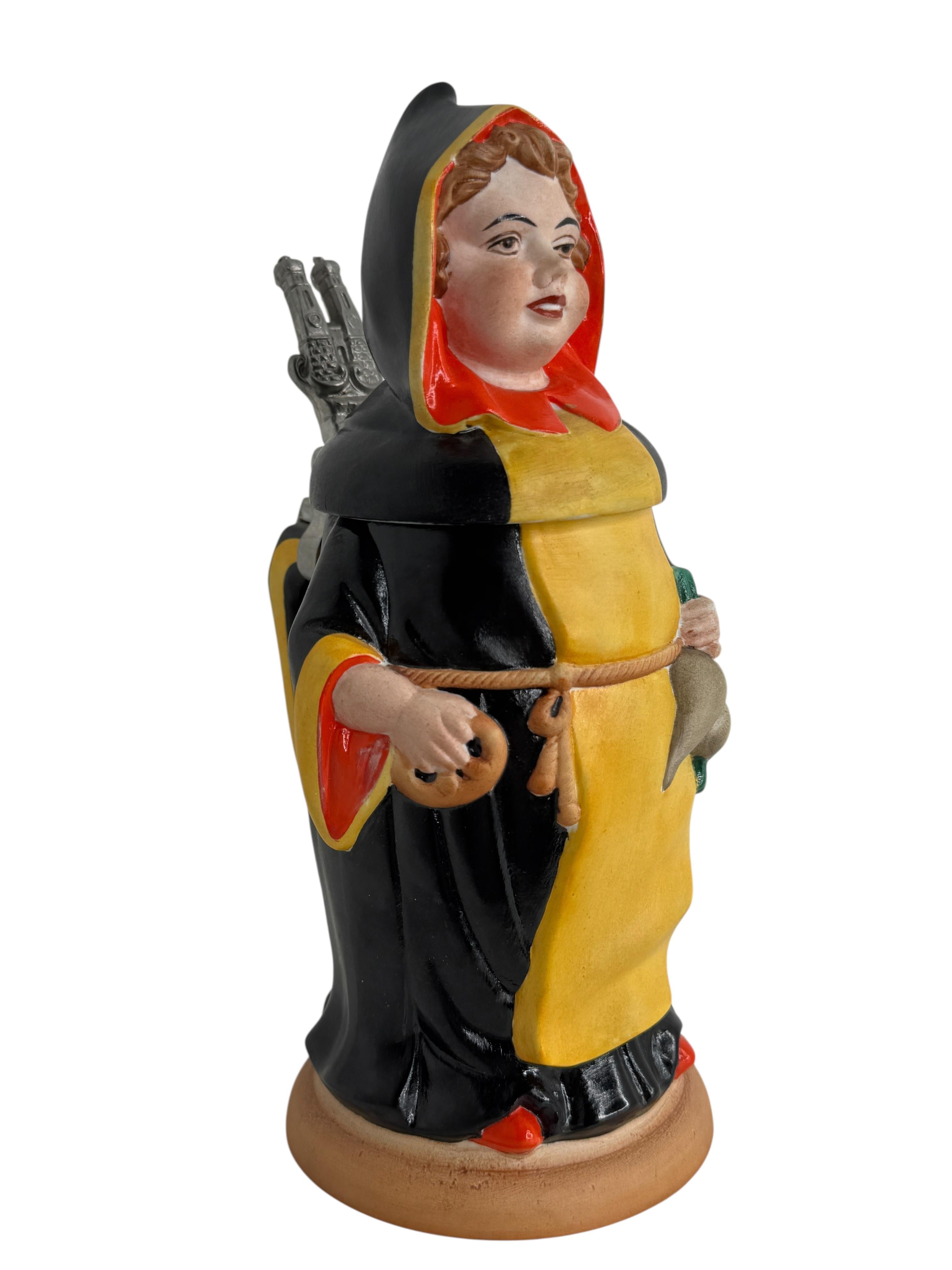 Late 20th Century Collectors Lidded Character Beer Stein Munich Child, 1970s For Sale
