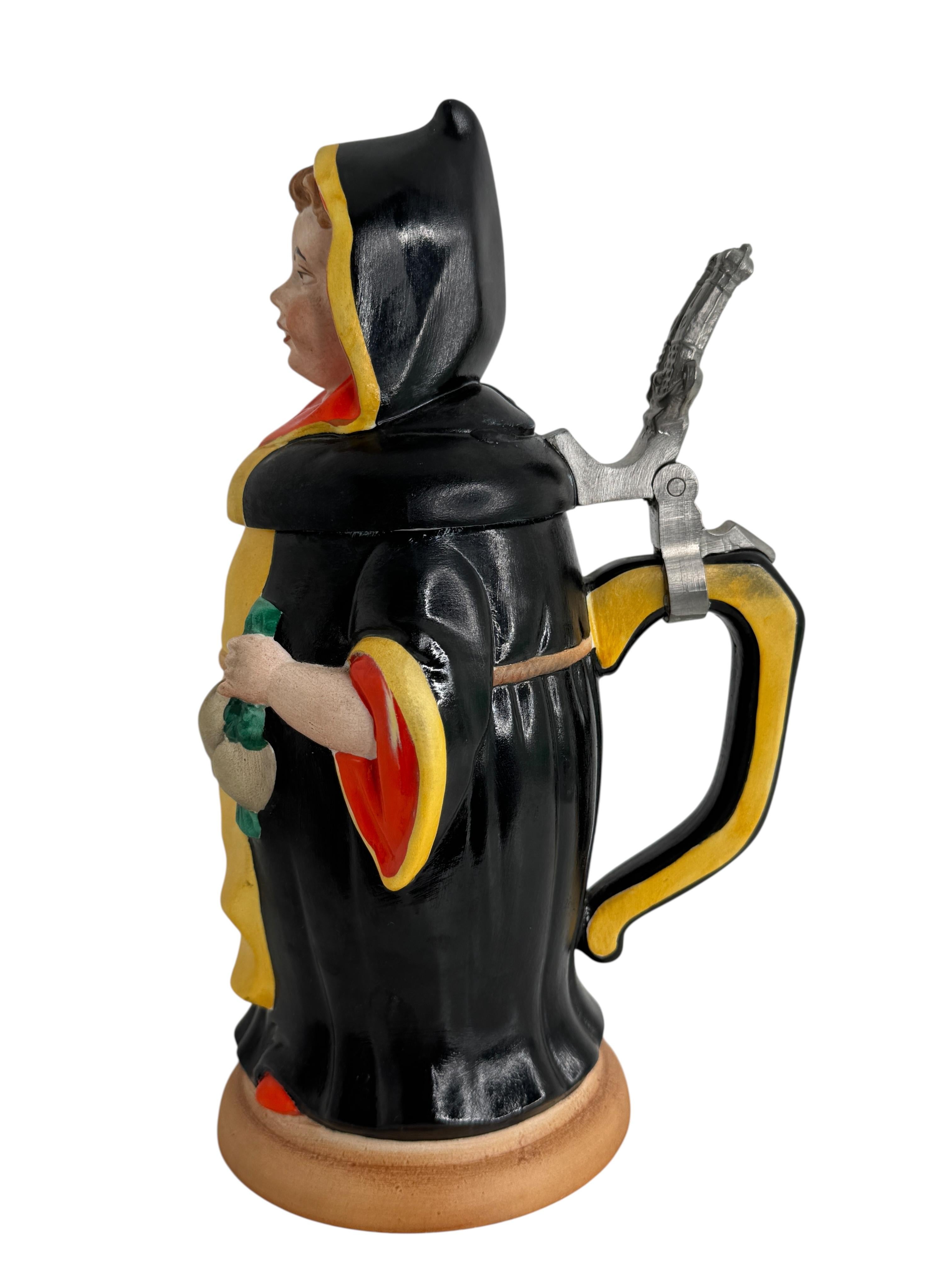 German Collectors Lidded Character Beer Stein Munich Child, 1970s For Sale