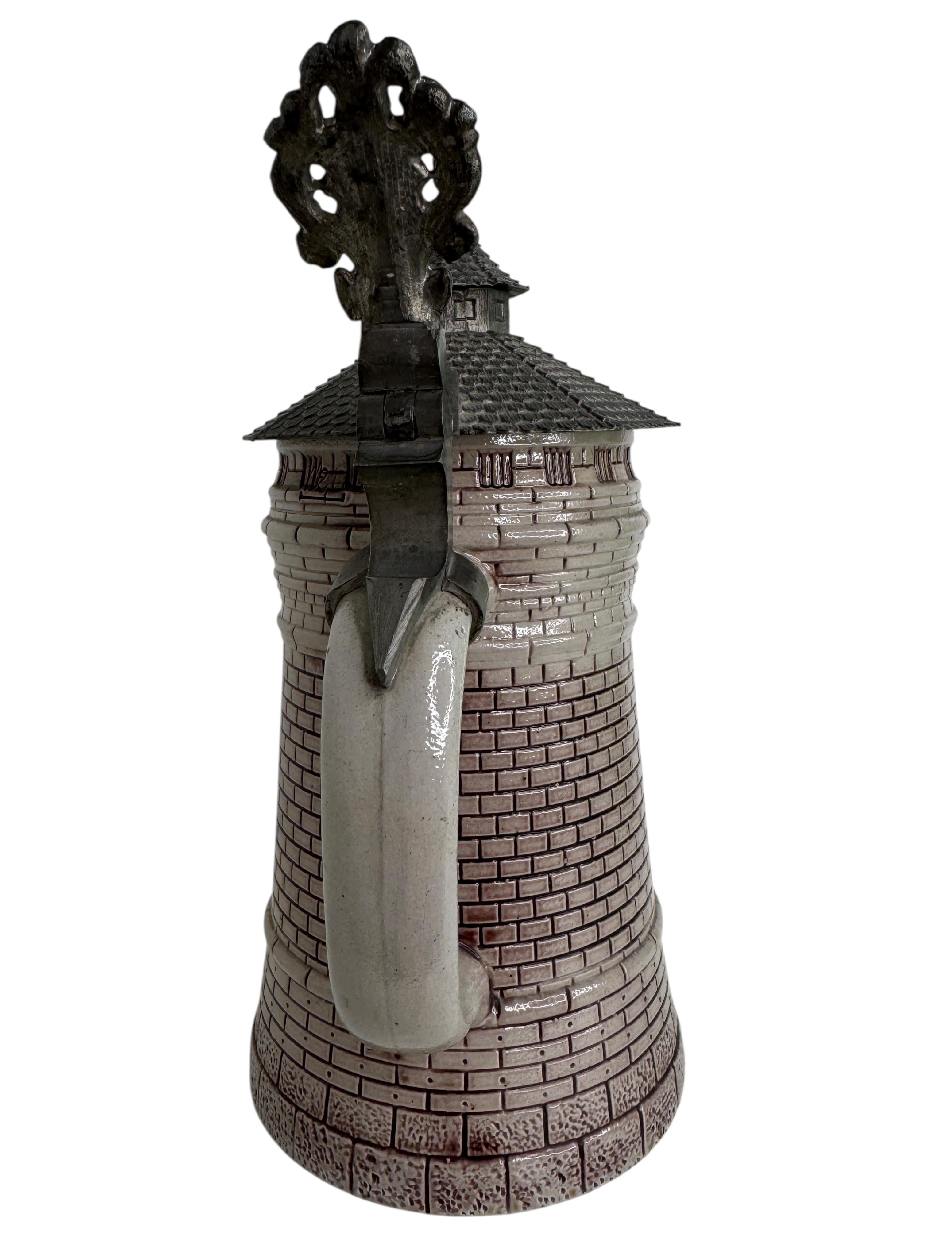 20th Century Antique Character Stein of the Nuremberg Tower, by Theodor Wieseler Germany For Sale