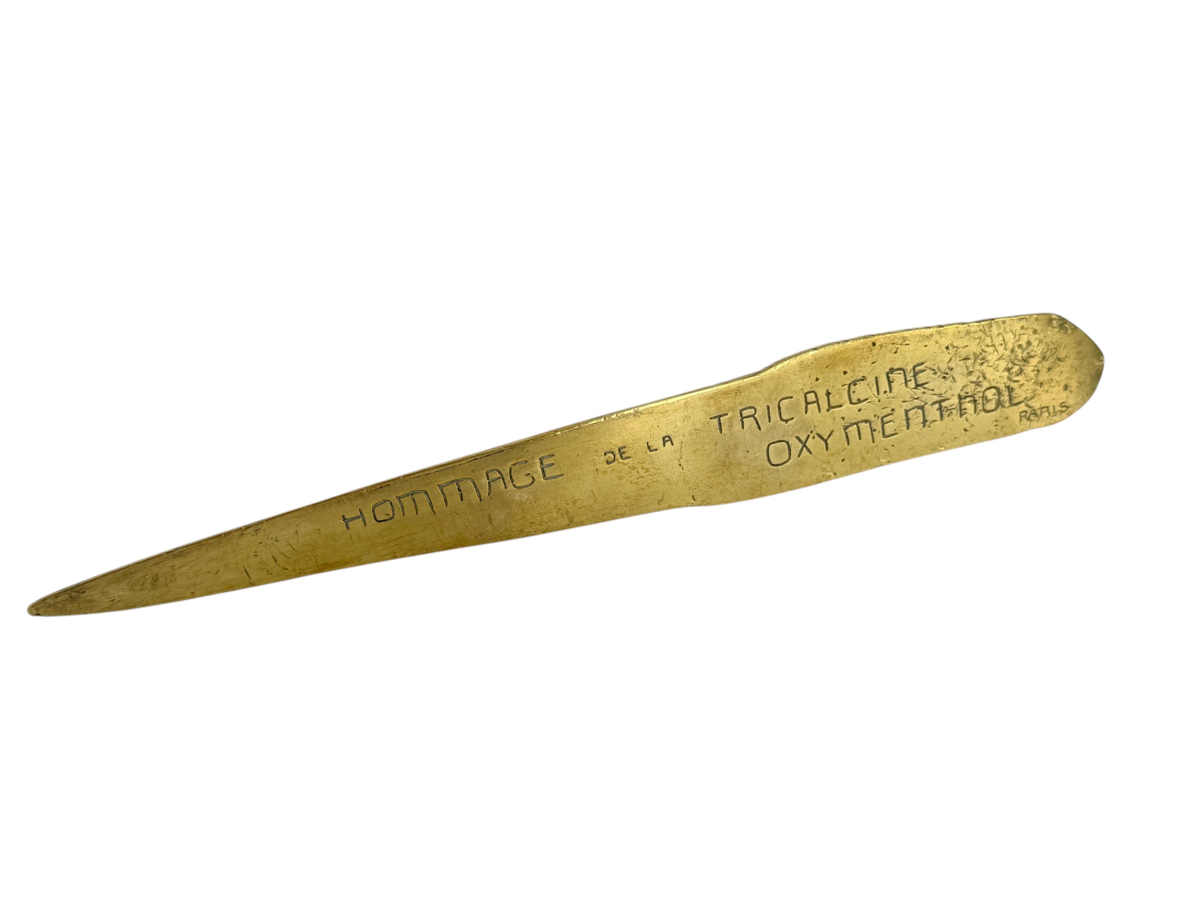 Brieföffner aus Bronze mit der Aufschrift 
