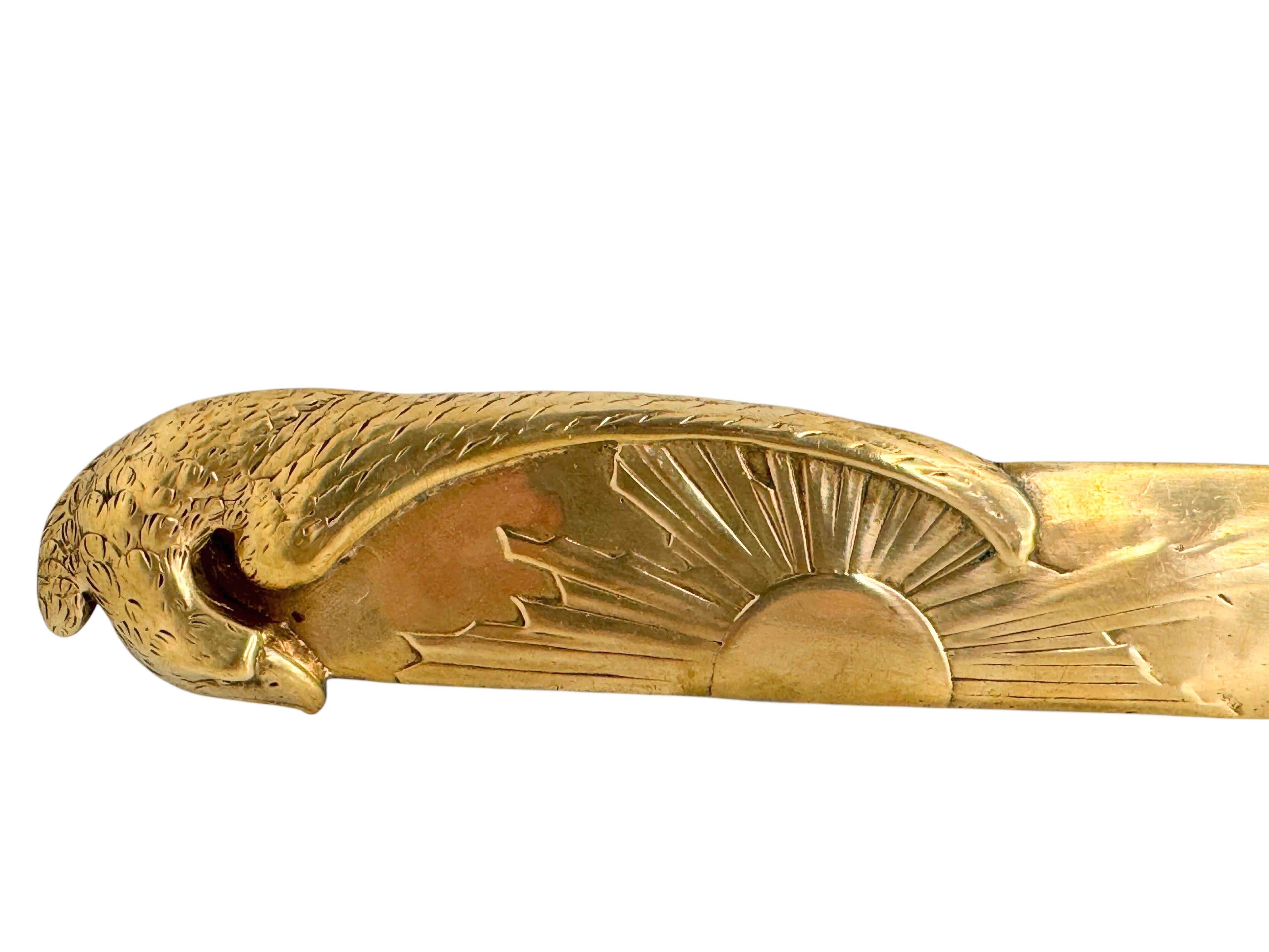 Adler-Motiv Französisch Jugendstil Brieföffner Antique 1900s unterzeichnet Mauroy (Art nouveau) im Angebot