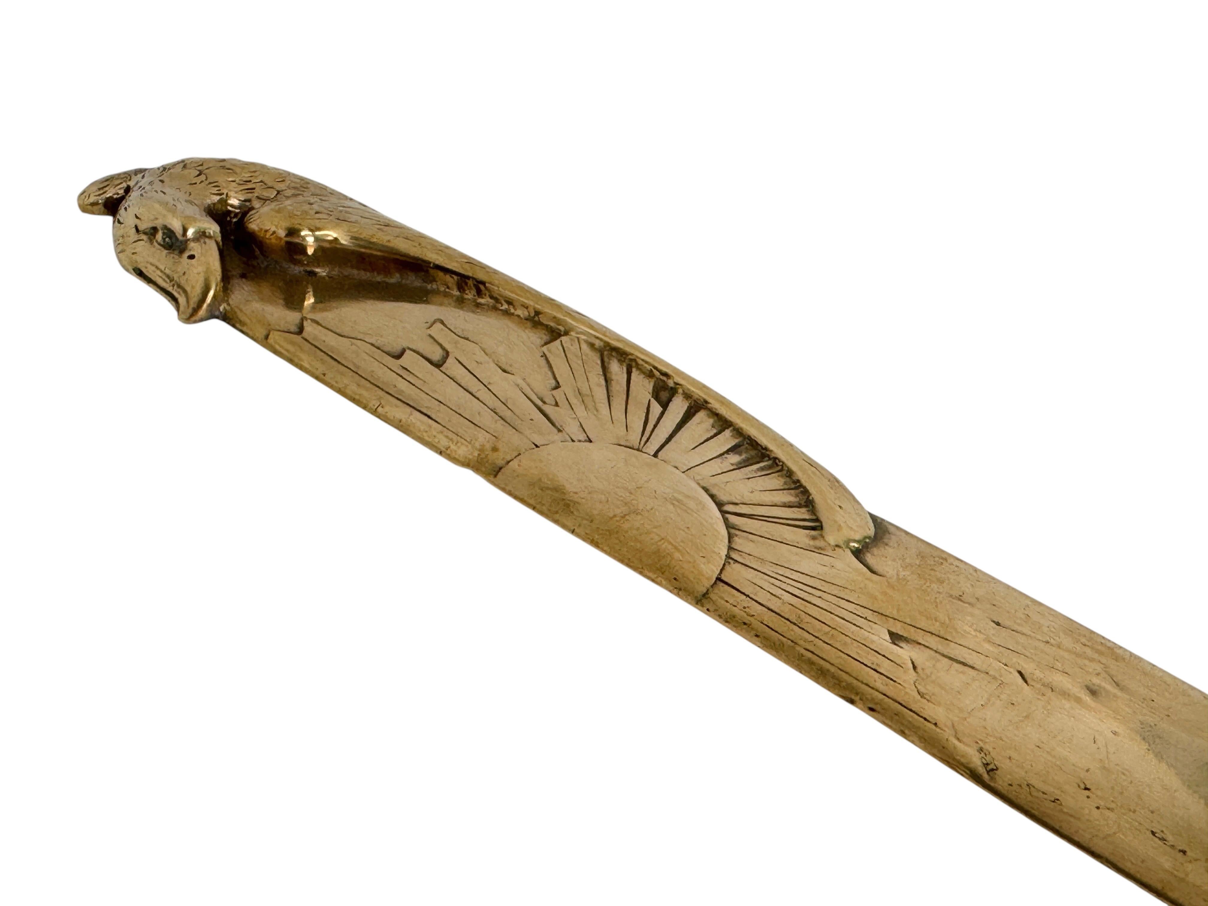 Adler-Motiv Französisch Jugendstil Brieföffner Antique 1900s unterzeichnet Mauroy im Angebot 1