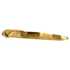 Eagle Motif French Art Nouveau Letter Opener Antique 1900s signed Mauroy