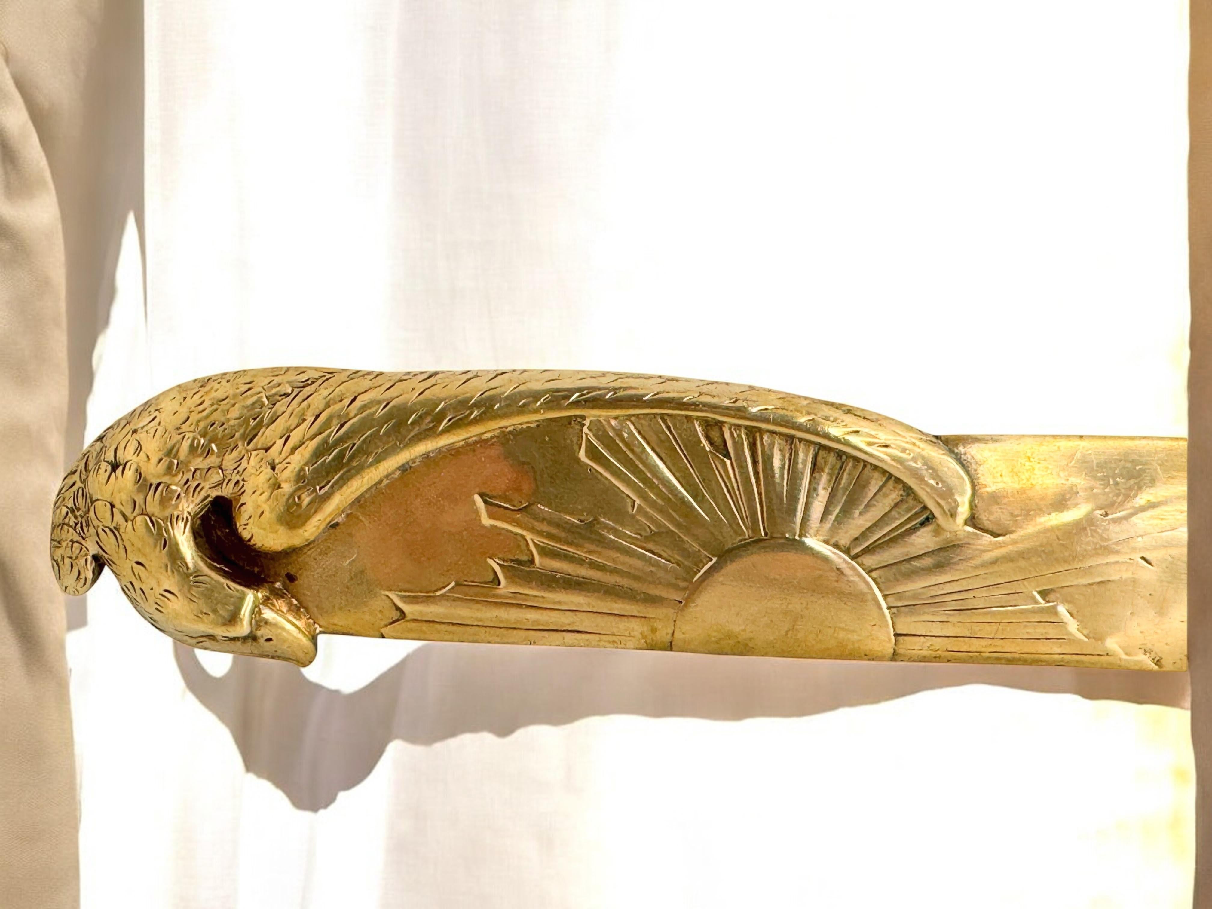 Adler-Motiv Französisch Jugendstil Brieföffner Antique 1900s unterzeichnet Mauroy im Angebot 8