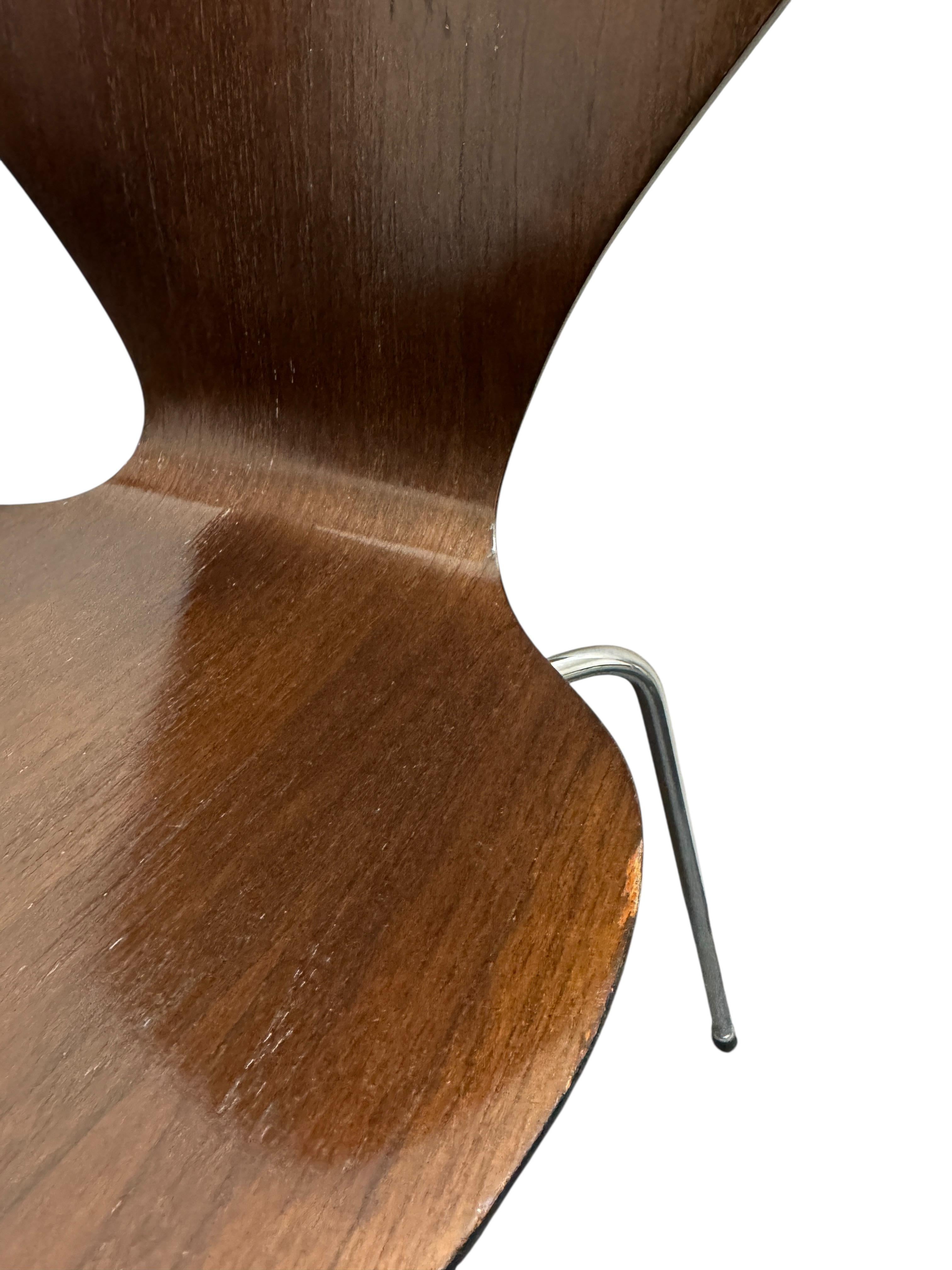 4er Set Model 3107 Serie 7 Stapelstuhl Arne Jacobsen, Fritz Hansen Deutschland (Metall) im Angebot