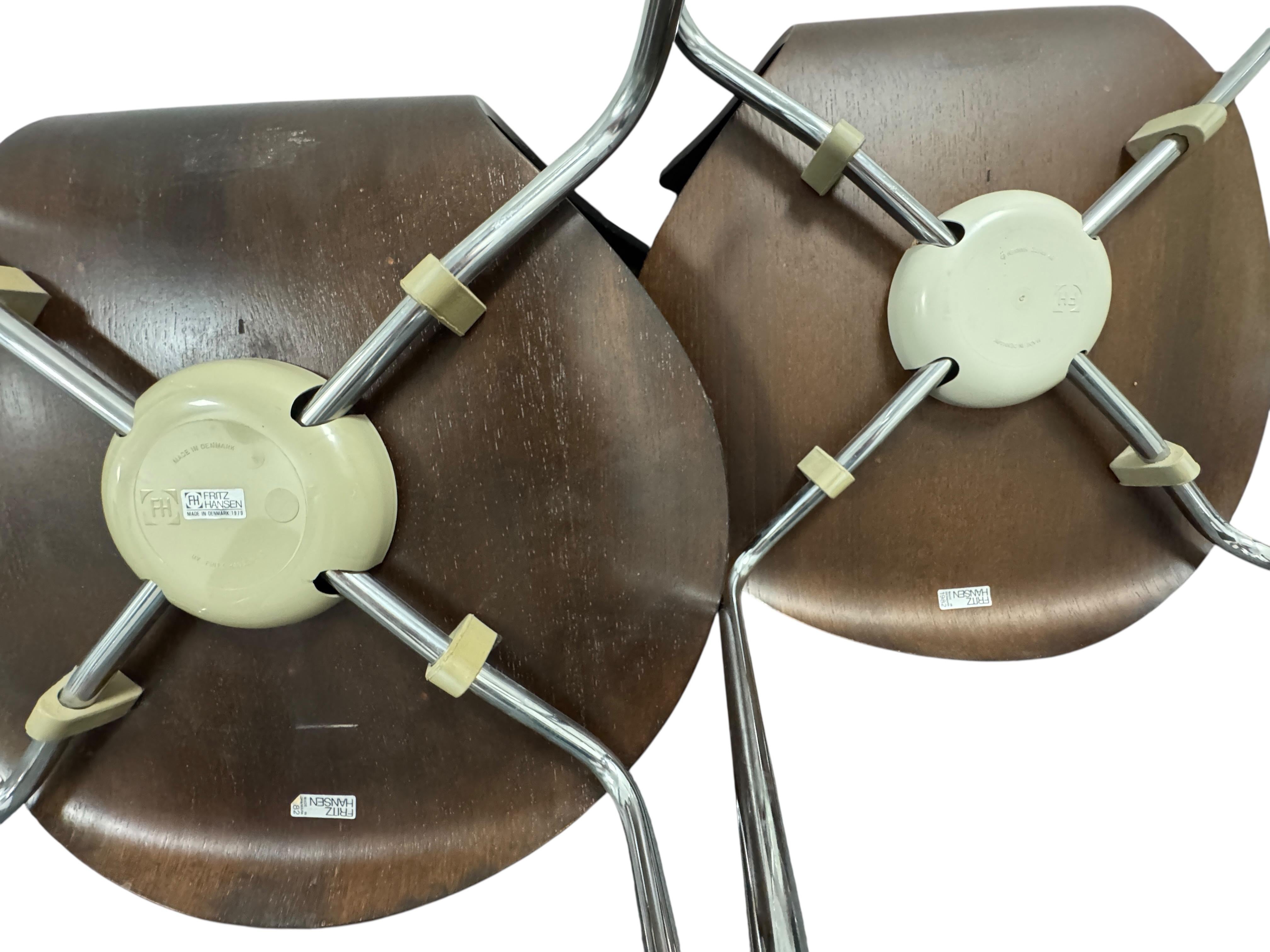 4er Set Model 3107 Serie 7 Stapelstuhl Arne Jacobsen, Fritz Hansen Deutschland im Angebot 7