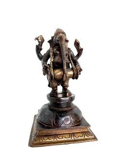 Ganesha Bronze-Skulptur Statue Vintage 1960s, Indien