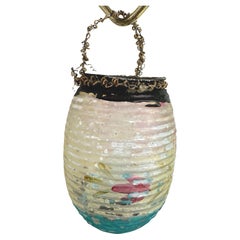 Rare Antique German Glass Candle Lantern Christmas Ornament, 1900s