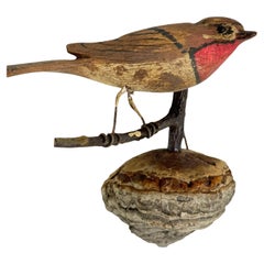 Beautiful Robin Viechtauer Hand Carved Wood Bird, Black Forest Folk Art, Austria Beautiful Robin Viechtauer Hand Carved Wood Bird, Black Forest Folk Art, Austria