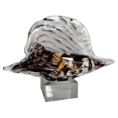 Murano Sommerso Conch Sea Shell Glass Statue, Vintage, Italy, 1980s