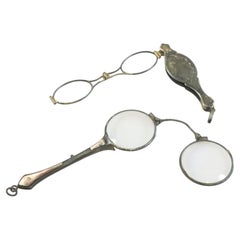 Deux lorgnettes de style Art nouveau, jumelles de théâtre, lunettes pliantes, antiquité allemande