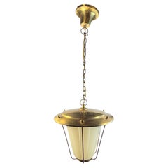 Beautiful Art Deco Stilnovo Style Lantern Pendant Chandelier Vintage 1950s