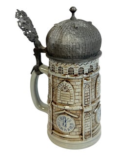 Character Lidded Beer Stein shaped Tower of the Frauenkirche Munich
