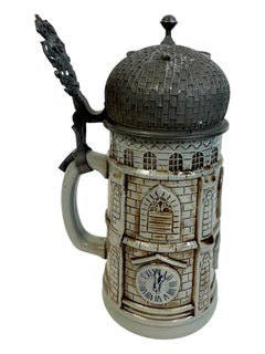 Character Lidded Beer Stein shaped Tower of the Frauenkirche Munich