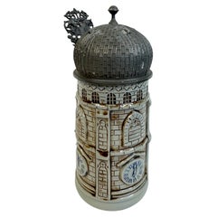 Character Lidded Beer Stein shaped Tower of the Frauenkirche Munich