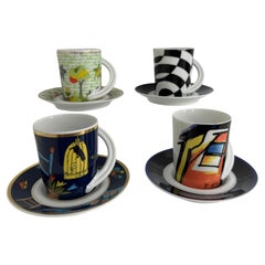 Collection 4 Espresso Coffee Cup and Saucer Art Porcelain Rosenthal Studio Line