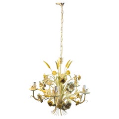 Beautiful Mid Century Hollywood Regency Five-Light Chandelier 1960s
