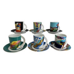 Collection 6 Espresso Coffee Cup and Saucer Art Porcelain Rosenthal Studio Line