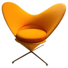 Vintage Verner Panton Heart Cone Chair in Original Orange Upholstery