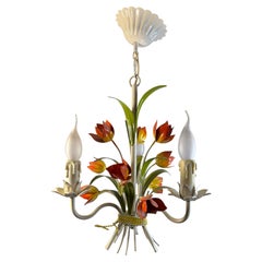 Beautiful Country Style Hollywood Regency Three-Light Chandelier 1960s