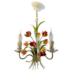 Beautiful Country Style Hollywood Regency Three-Light Chandelier 1960s