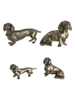 Set of four 20th Century Dachshund Dog Austrian Silver plate Miniatures Figurine